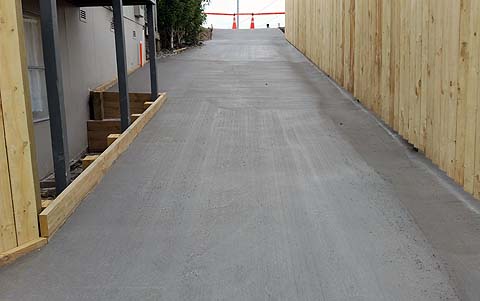 Freshly poured concrete driveway in Auckland